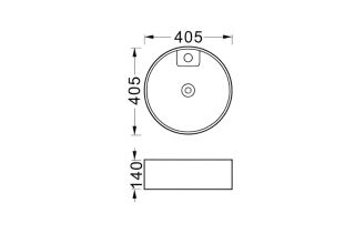 Раковина накладная Aquatek Европа AQ5212-MG 40 см серый матовый